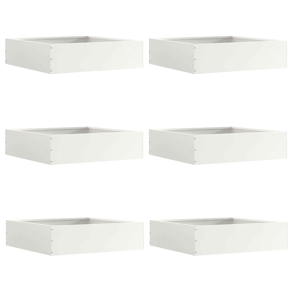 Tuinrand 6 pcs Wit 50 x 50 x 13 cm Staal is nu te koop bij PeponiXL, paradijselijk wonen!