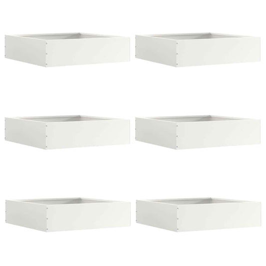 Tuinrand 6 pcs Wit 50 x 50 x 13 cm Staal is nu te koop bij PeponiXL, paradijselijk wonen!