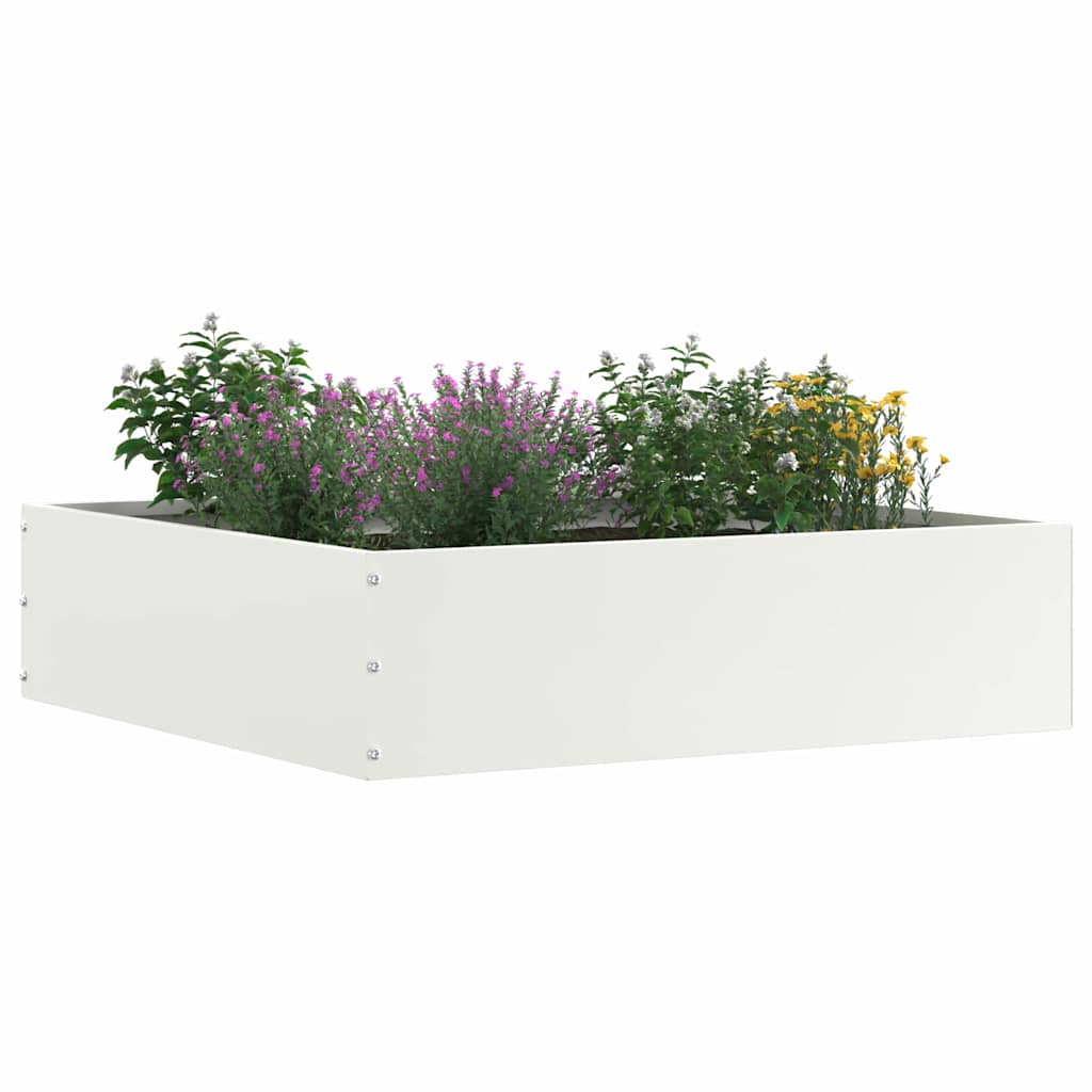 Tuinrand 6 pcs Wit 50 x 50 x 13 cm Staal is nu te koop bij PeponiXL, paradijselijk wonen!