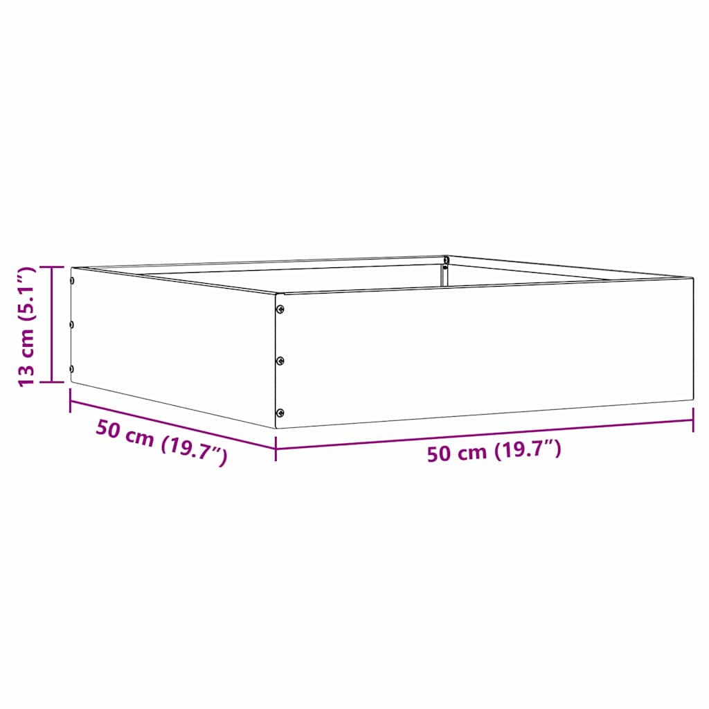 Tuinrand 6 pcs Wit 50 x 50 x 13 cm Staal is nu te koop bij PeponiXL, paradijselijk wonen!