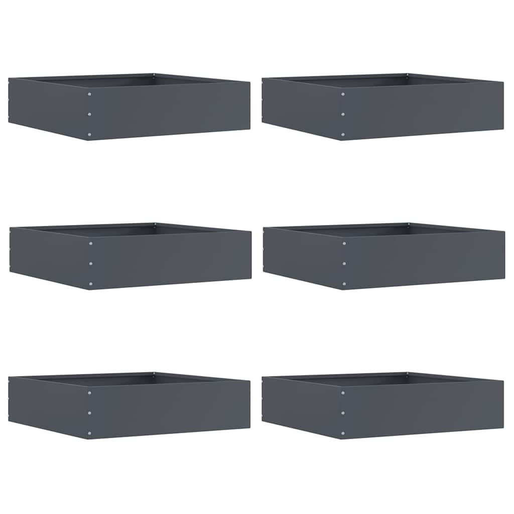 Tuinrand 6 pcs Antraciet 50 x 50 x 13 cm Staal is nu te koop bij PeponiXL, paradijselijk wonen!