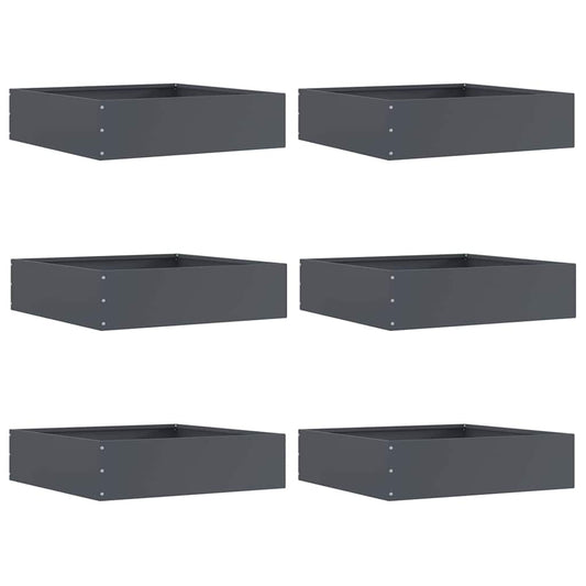Tuinrand 6 pcs Antraciet 50 x 50 x 13 cm Staal is nu te koop bij PeponiXL, paradijselijk wonen!