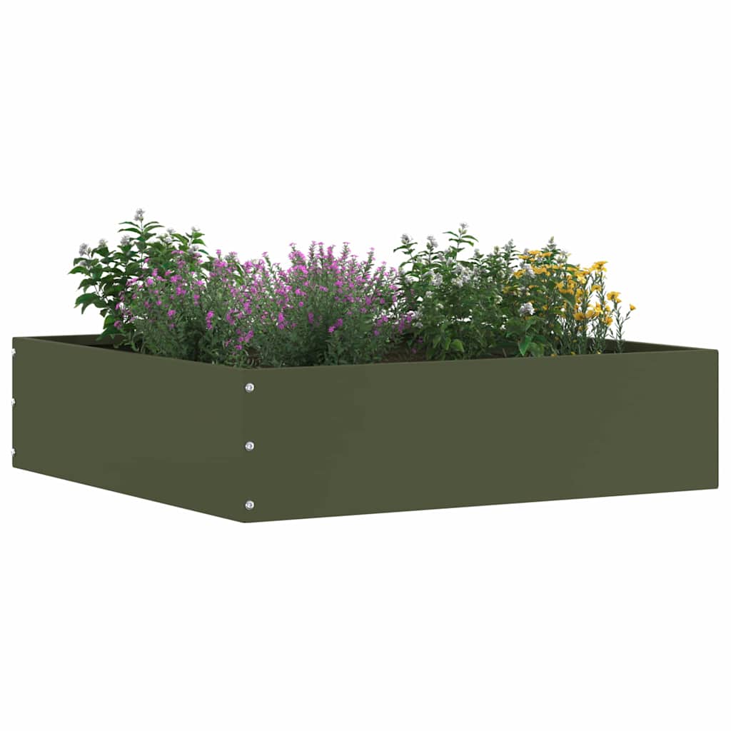 Tuinrand 6 pcs Olijf Groen 50 x 50 x 13 cm Staal is nu te koop bij PeponiXL, paradijselijk wonen!
