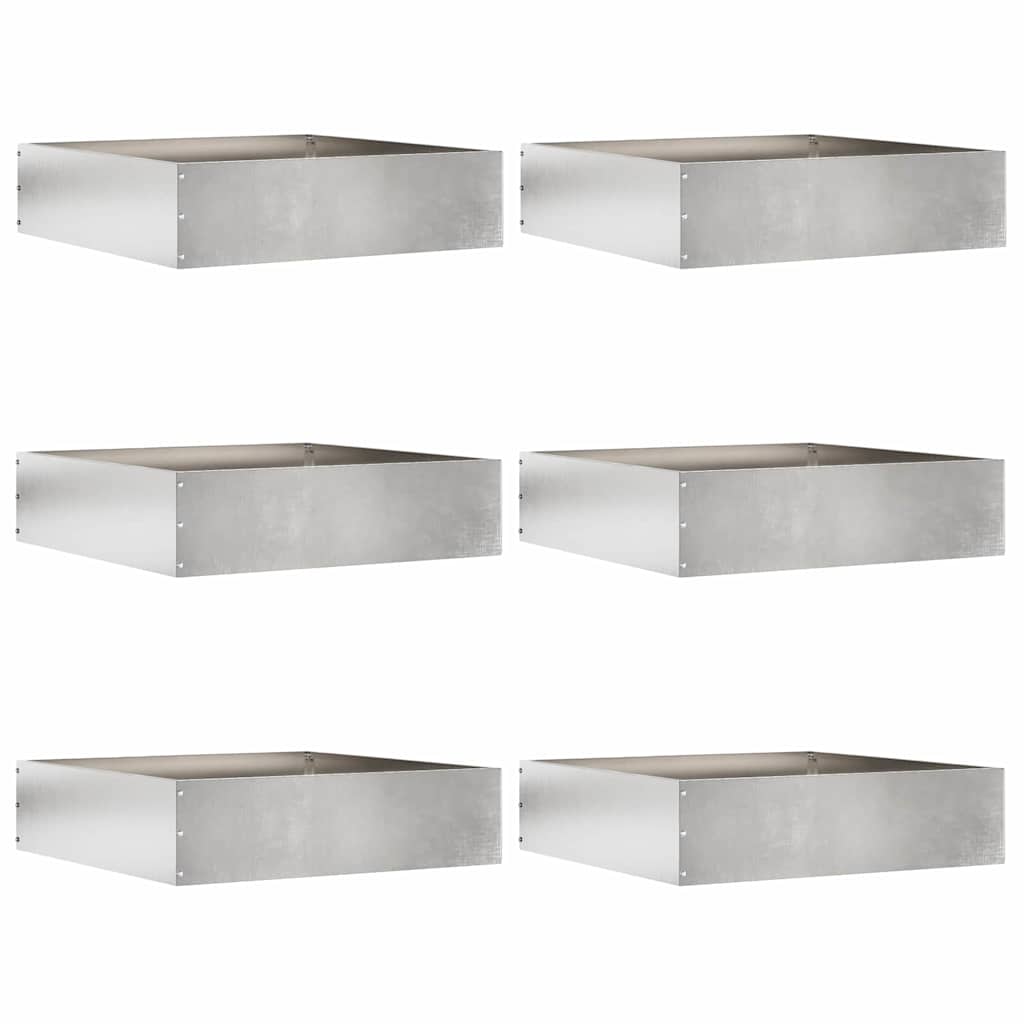 Tuinrand 6 pcs Zilver 50 x 50 x 13 cm Roestvrij staal is nu te koop bij PeponiXL, paradijselijk wonen!