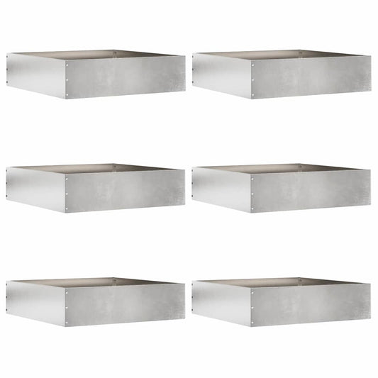Tuinrand 6 pcs Zilver 50 x 50 x 13 cm Roestvrij staal is nu te koop bij PeponiXL, paradijselijk wonen!