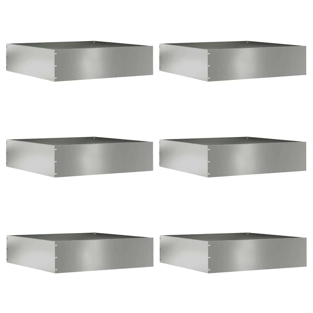 Tuinrand 6 pcs Zilver 50 x 50 x 13 cm Gegalvaniseerd staal is nu te koop bij PeponiXL, paradijselijk wonen!