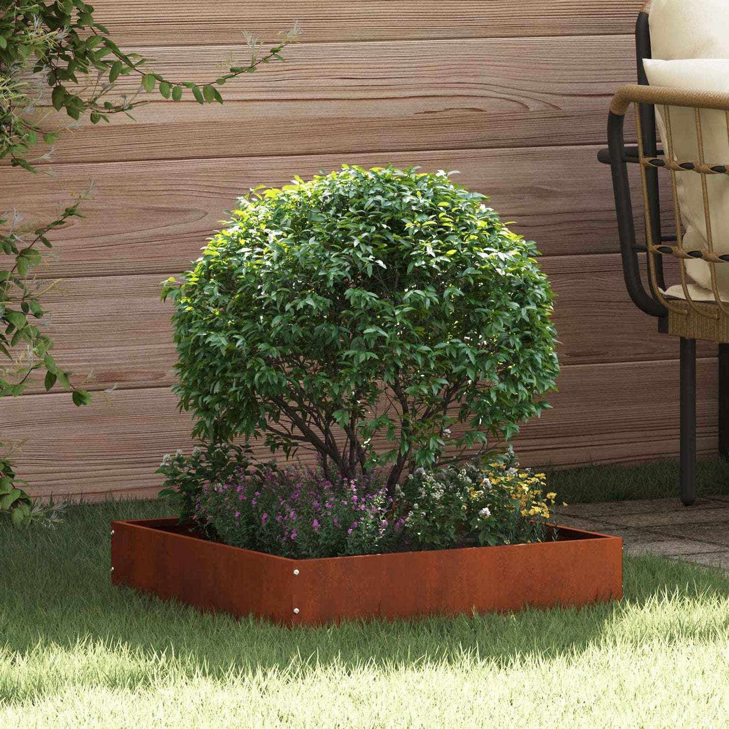 Tuinrand Roestig 50 x 50 x 13 cm Cortenstaal is nu te koop bij PeponiXL, paradijselijk wonen!