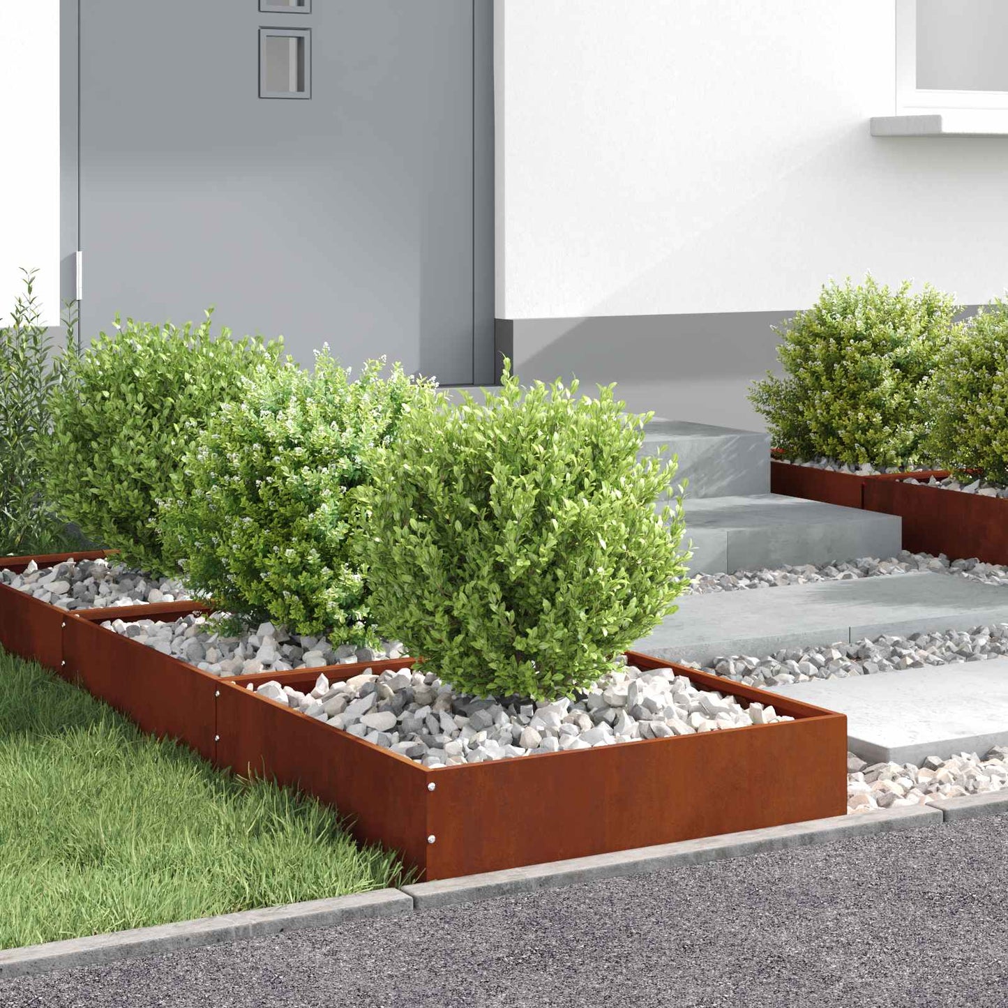 Tuinrand 6 pcs Roestig 50 x 50 x 13 cm Cortenstaal is nu te koop bij PeponiXL, paradijselijk wonen!
