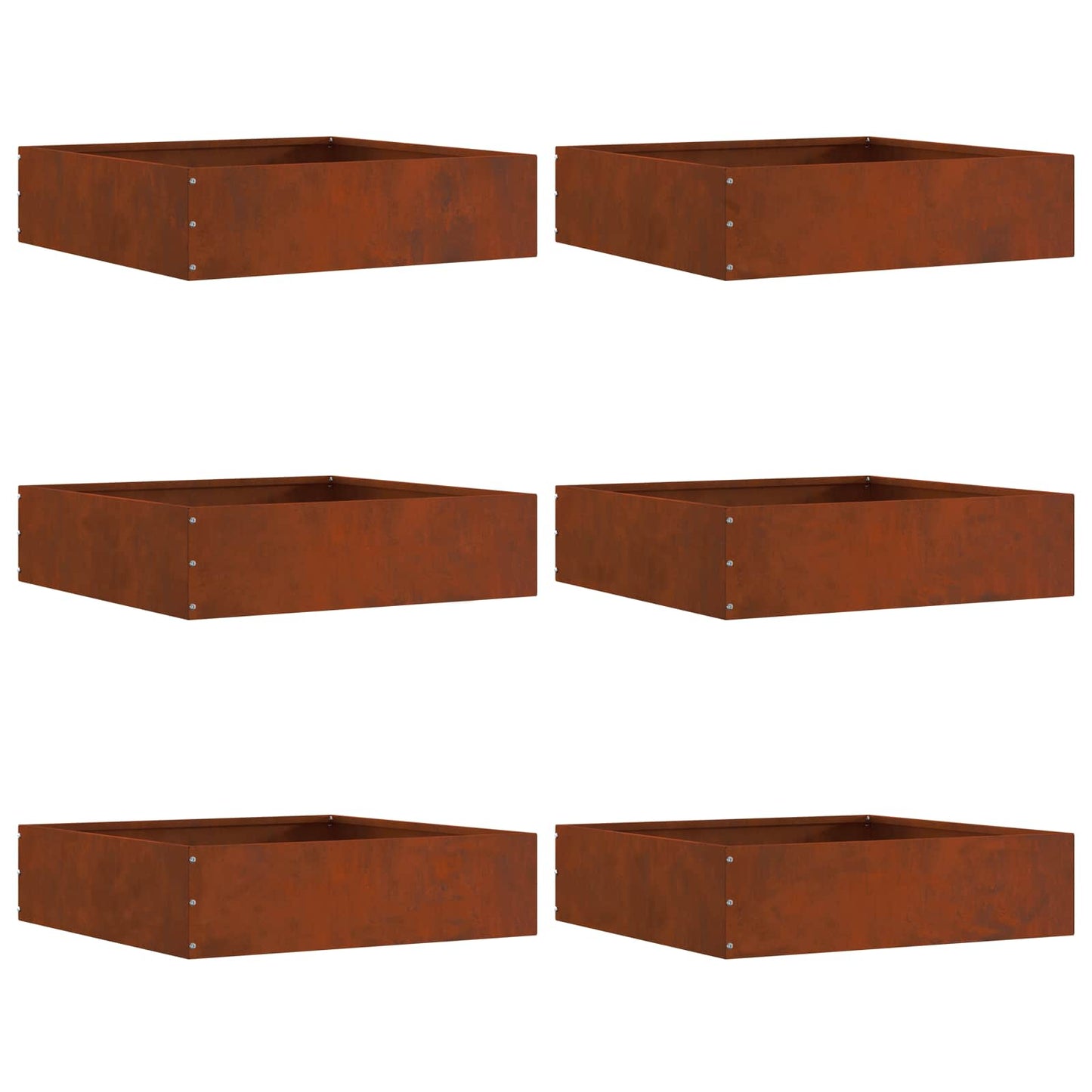 Tuinrand 6 pcs Roestig 50 x 50 x 13 cm Cortenstaal is nu te koop bij PeponiXL, paradijselijk wonen!