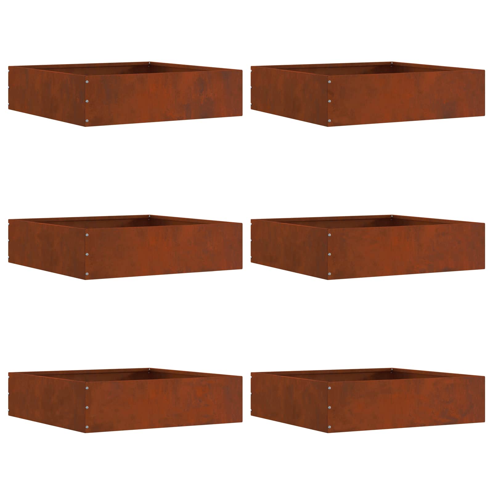 Tuinrand 6 pcs Roestig 50 x 50 x 13 cm Cortenstaal is nu te koop bij PeponiXL, paradijselijk wonen!