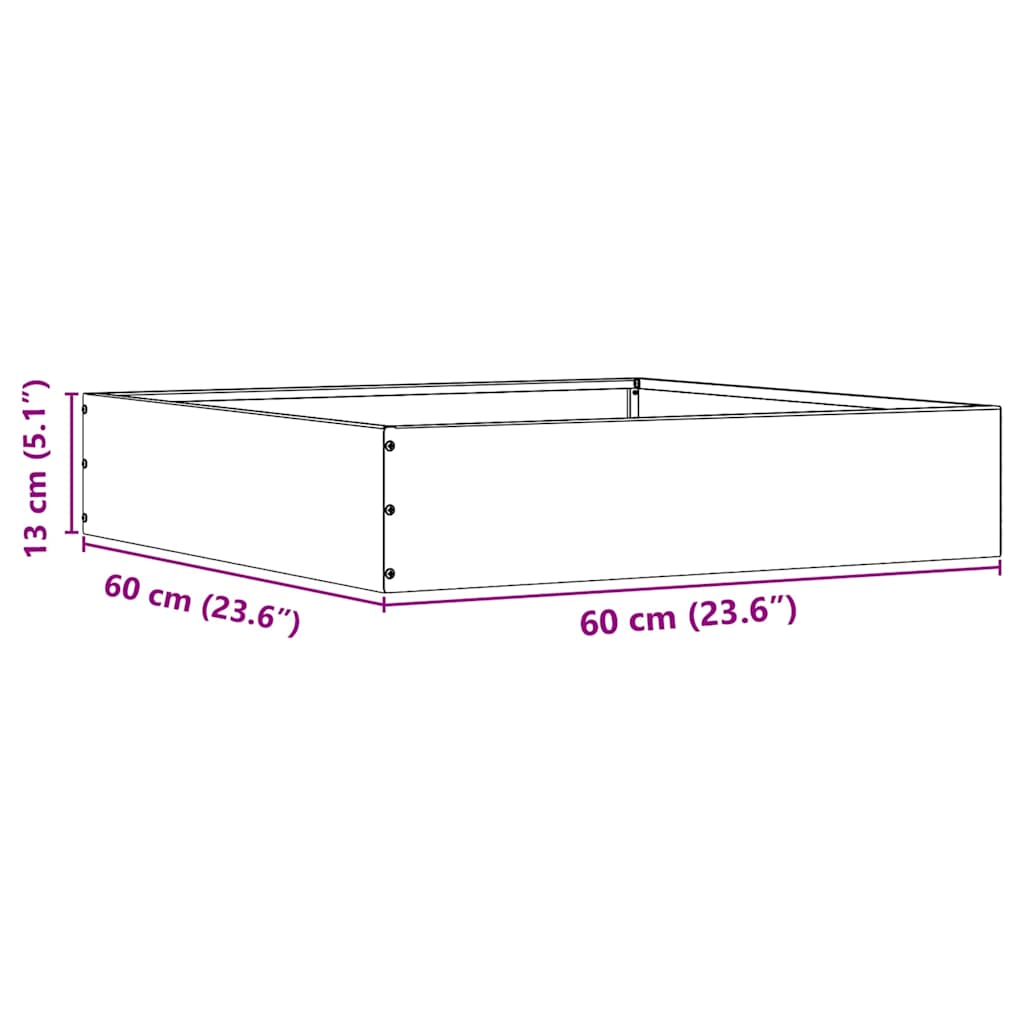 Tuinrand Zwart 60 x 60 x 13 cm Staal is nu te koop bij PeponiXL, paradijselijk wonen!