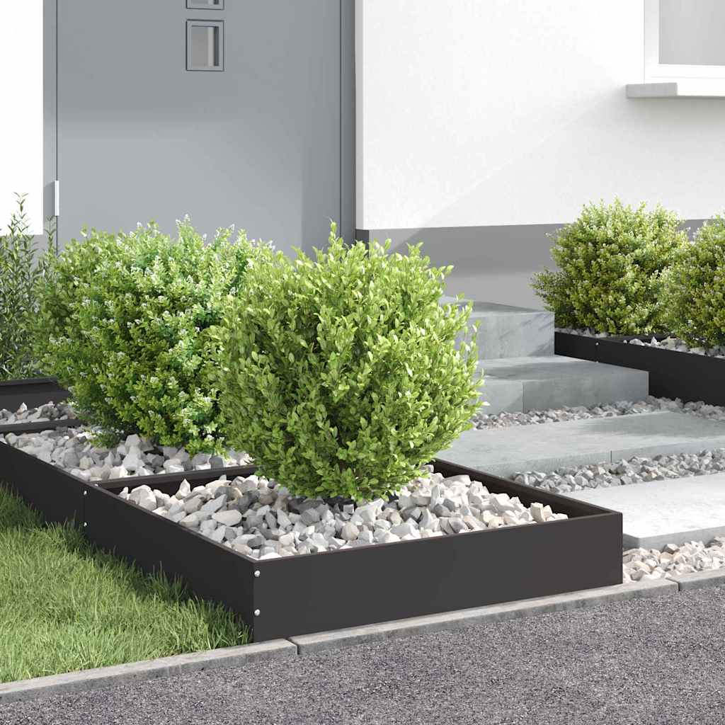Tuinrand 6 pcs Zwart 60 x 60 x 13 cm Staal is nu te koop bij PeponiXL, paradijselijk wonen!