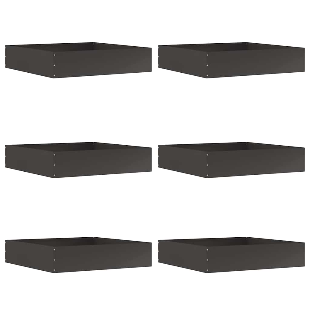 Tuinrand 6 pcs Zwart 60 x 60 x 13 cm Staal is nu te koop bij PeponiXL, paradijselijk wonen!