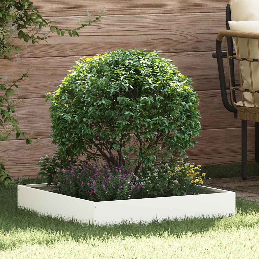Tuinrand 6 pcs Wit 60 x 60 x 13 cm Staal is nu te koop bij PeponiXL, paradijselijk wonen!