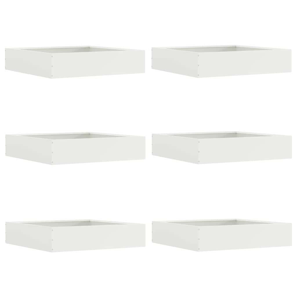 Tuinrand 6 pcs Wit 60 x 60 x 13 cm Staal is nu te koop bij PeponiXL, paradijselijk wonen!