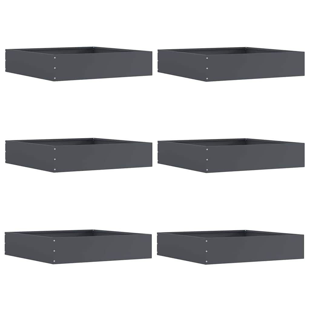 Tuinrand 6 pcs Antraciet 60 x 60 x 13 cm Staal is nu te koop bij PeponiXL, paradijselijk wonen!