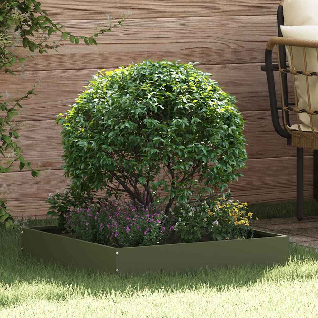 Tuinrand Olijf Groen 60 x 60 x 13 cm Staal is nu te koop bij PeponiXL, paradijselijk wonen!