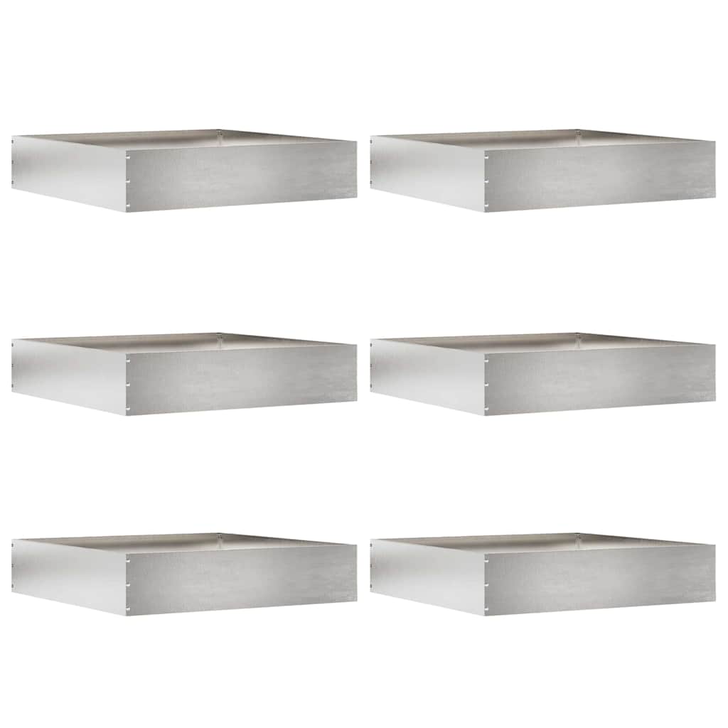 Tuinrand 6 pcs Zilver 60 x 60 x 13 cm Roestvrij staal is nu te koop bij PeponiXL, paradijselijk wonen!
