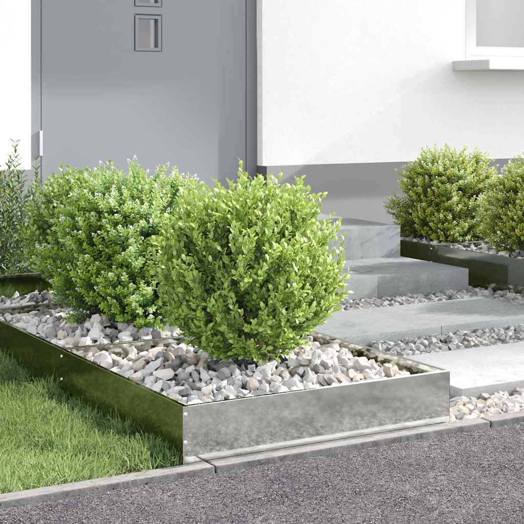 Tuinrand 6 pcs Zilver 60 x 60 x 13 cm Gegalvaniseerd staal is nu te koop bij PeponiXL, paradijselijk wonen!
