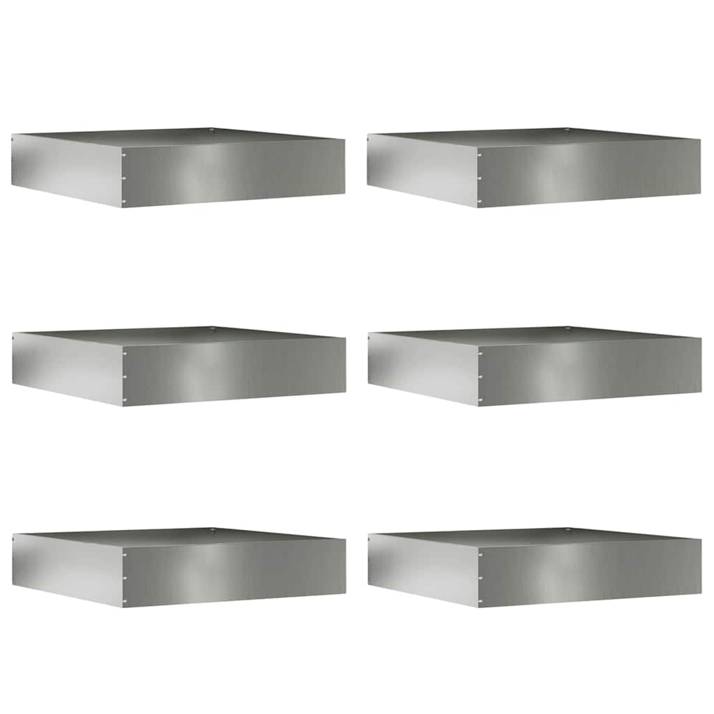 Tuinrand 6 pcs Zilver 60 x 60 x 13 cm Gegalvaniseerd staal is nu te koop bij PeponiXL, paradijselijk wonen!