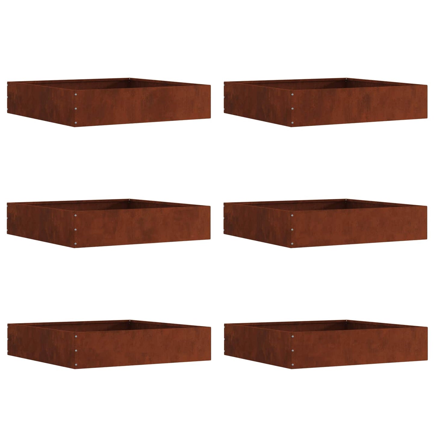 Tuinrand 6 pcs Roestig 60 x 60 x 13 cm Cortenstaal is nu te koop bij PeponiXL, paradijselijk wonen!