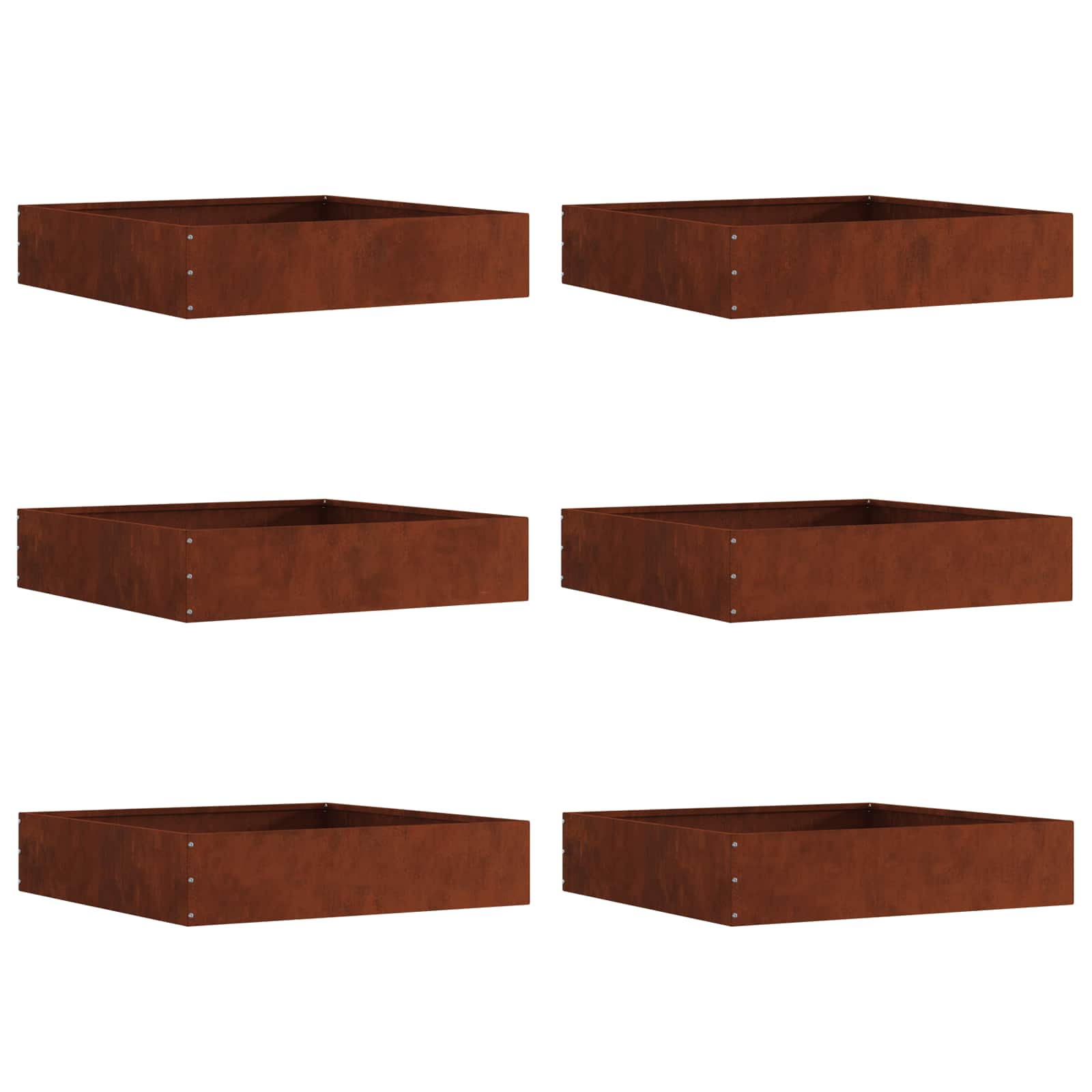Tuinrand 6 pcs Roestig 60 x 60 x 13 cm Cortenstaal is nu te koop bij PeponiXL, paradijselijk wonen!