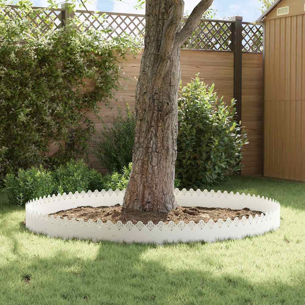 Gazonranden 10 pcs Wit 103 x 0,05 x 22 cm Staal is nu te koop bij PeponiXL, paradijselijk wonen!