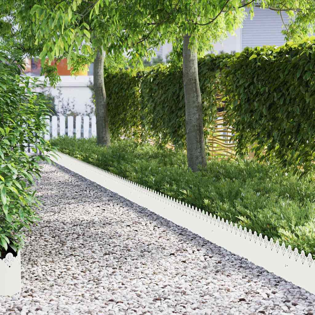 Gazonranden 20 pcs Wit 103 x 0,05 x 22 cm Staal is nu te koop bij PeponiXL, paradijselijk wonen!