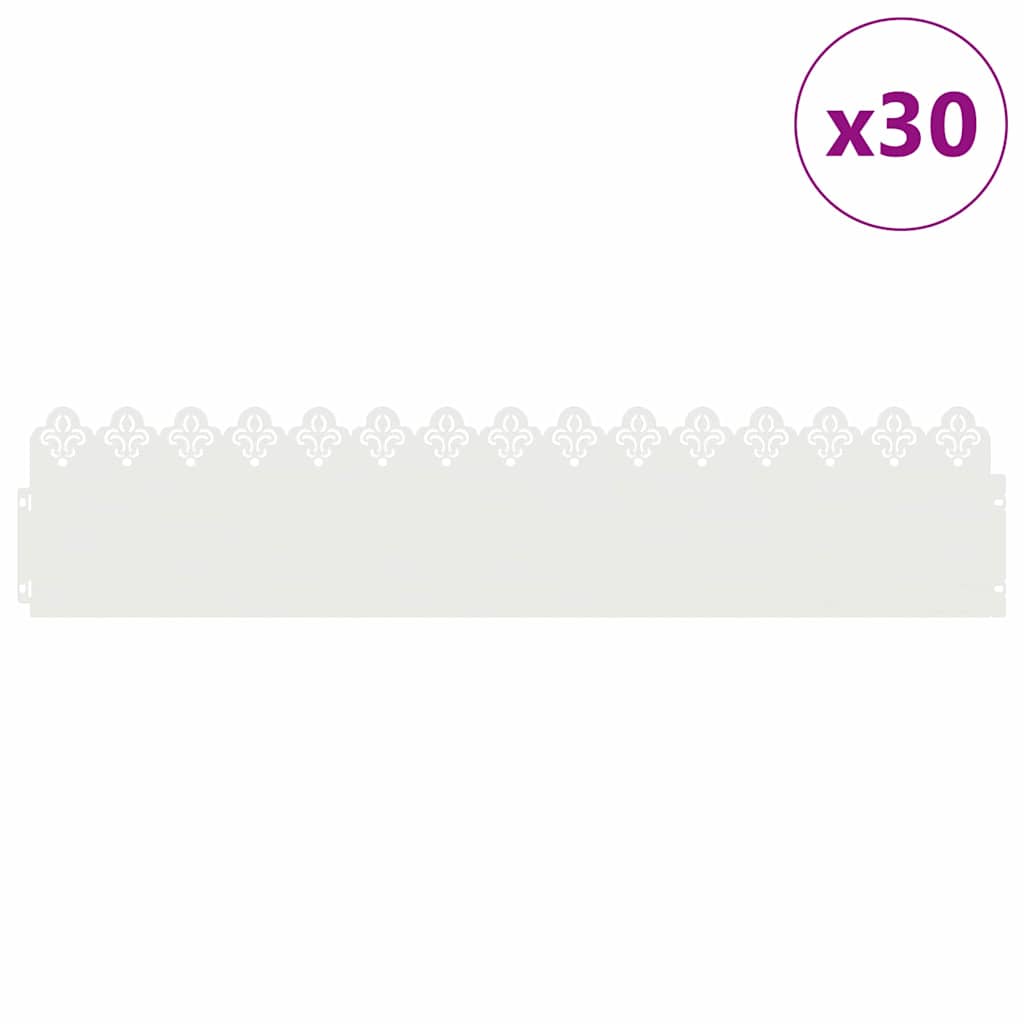 Gazonranden 30 pcs Wit 103 x 0,05 x 22 cm Staal is nu te koop bij PeponiXL, paradijselijk wonen!