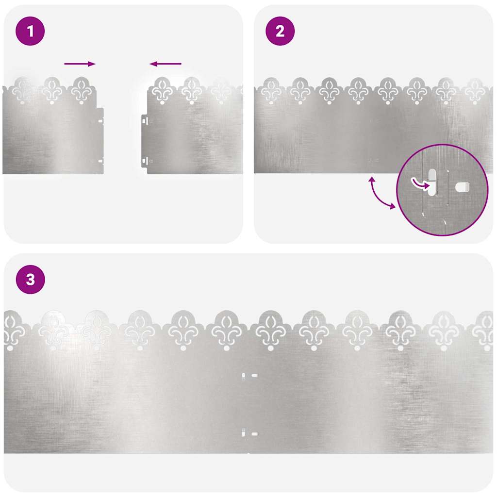 Gazonranden 10 pcs Zilver 103 x 0,05 x 22 cm Roestvrij staal is nu te koop bij PeponiXL, paradijselijk wonen!