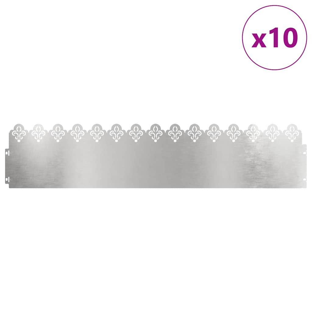 Gazonranden 10 pcs Zilver 103 x 0,05 x 22 cm Roestvrij staal is nu te koop bij PeponiXL, paradijselijk wonen!
