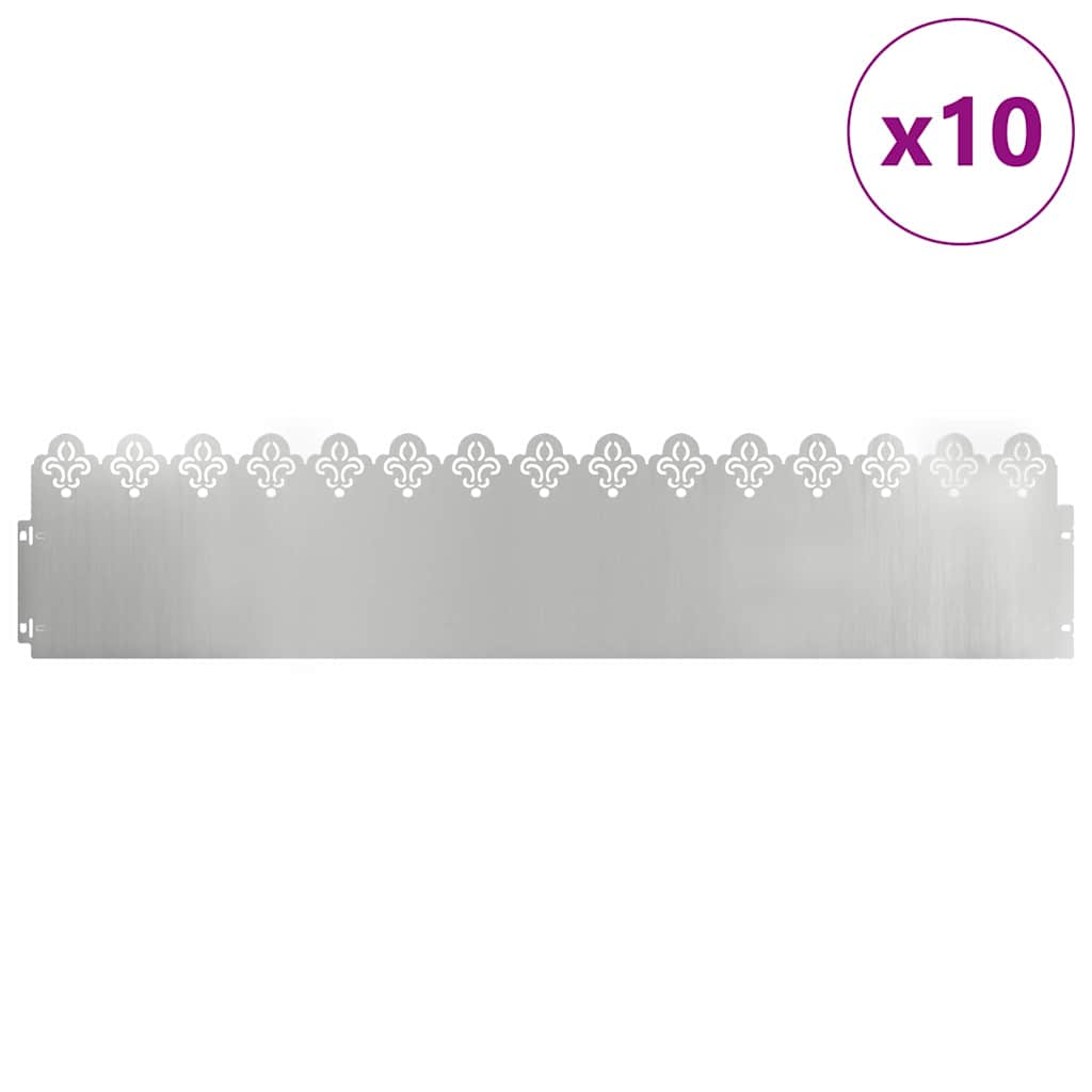 Gazonranden 10 pcs Zilver 103 x 0,05 x 22 cm is nu te koop bij PeponiXL, paradijselijk wonen!