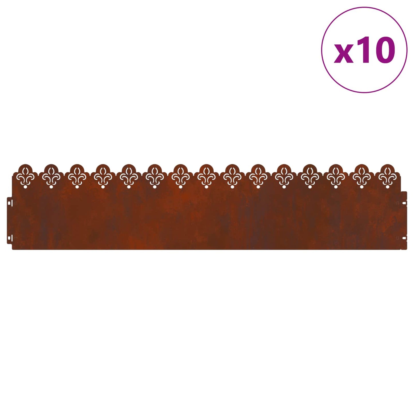 Gazonranden 10 pcs Roestig 103 x 0,05 x 22 cm Cortenstaal is nu te koop bij PeponiXL, paradijselijk wonen!