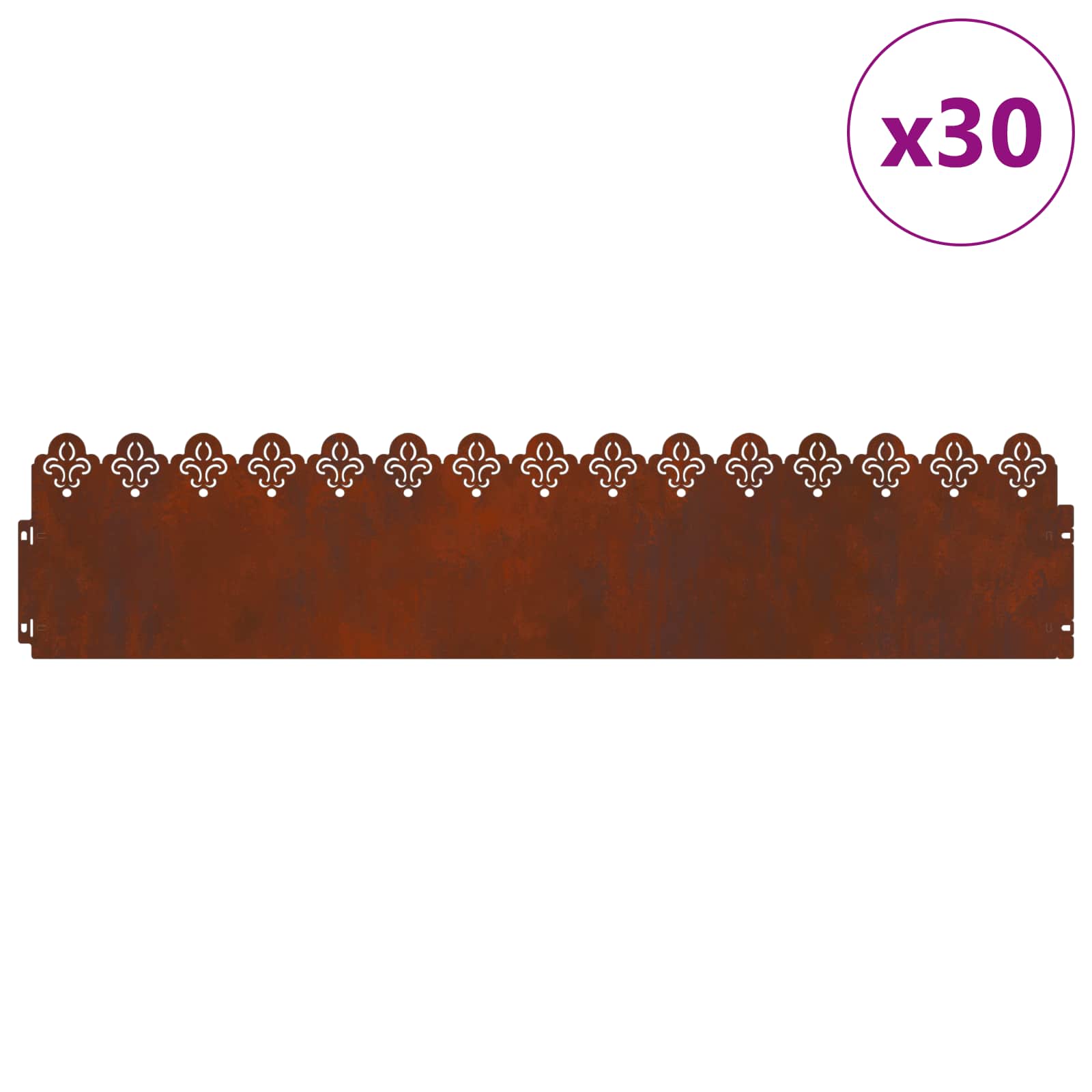 Gazonranden 30 pcs Roestig 103 x 0,05 x 22 cm Cortenstaal is nu te koop bij PeponiXL, paradijselijk wonen!
