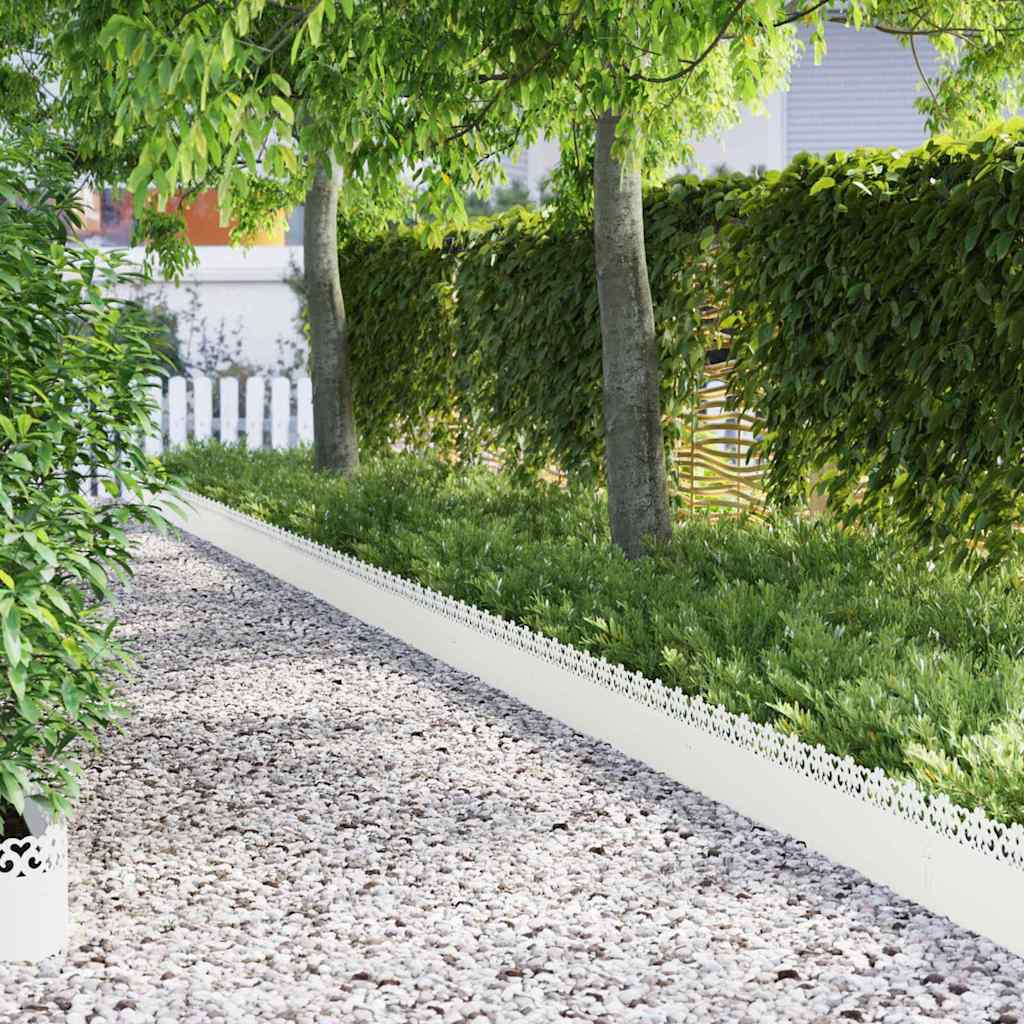 Gazonranden 30 pcs Wit 103 x 0,05 x 22 cm Staal is nu te koop bij PeponiXL, paradijselijk wonen!