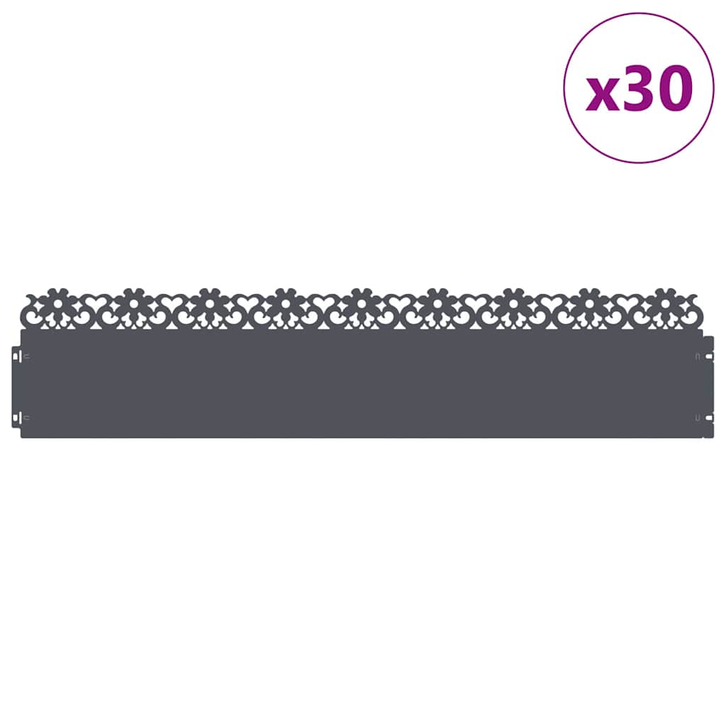 Gazonranden 30 pcs Antraciet 103 x 0,05 x 22 cm Staal is nu te koop bij PeponiXL, paradijselijk wonen!
