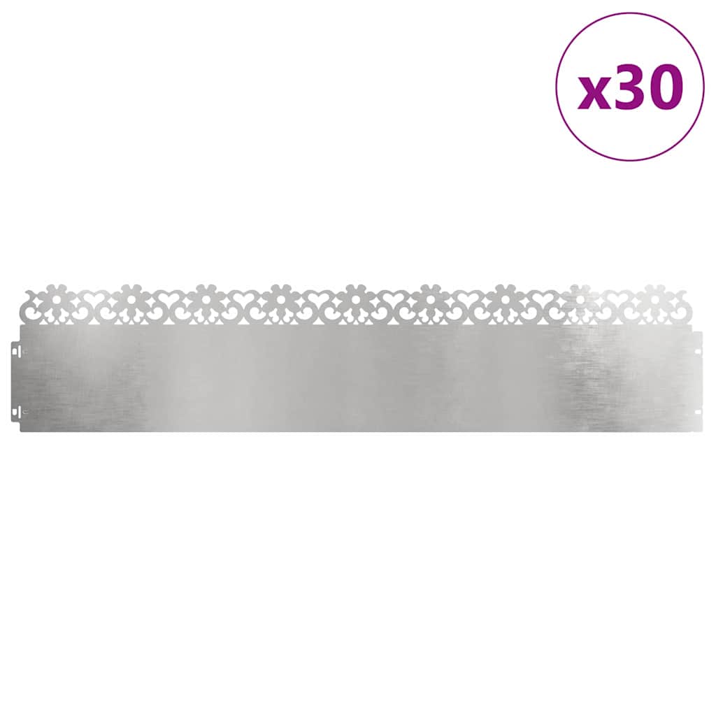 Gazonranden 30 pcs Zilver 103 x 0,05 x 22 cm Roestvrij staal is nu te koop bij PeponiXL, paradijselijk wonen!
