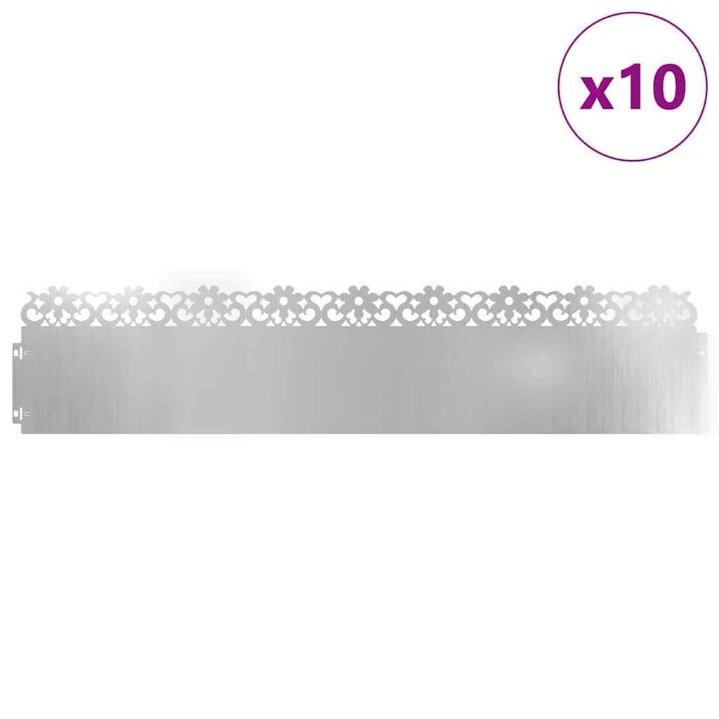 Gazonranden 10 pcs Zilver 103 x 0,05 x 22 cm is nu te koop bij PeponiXL, paradijselijk wonen!