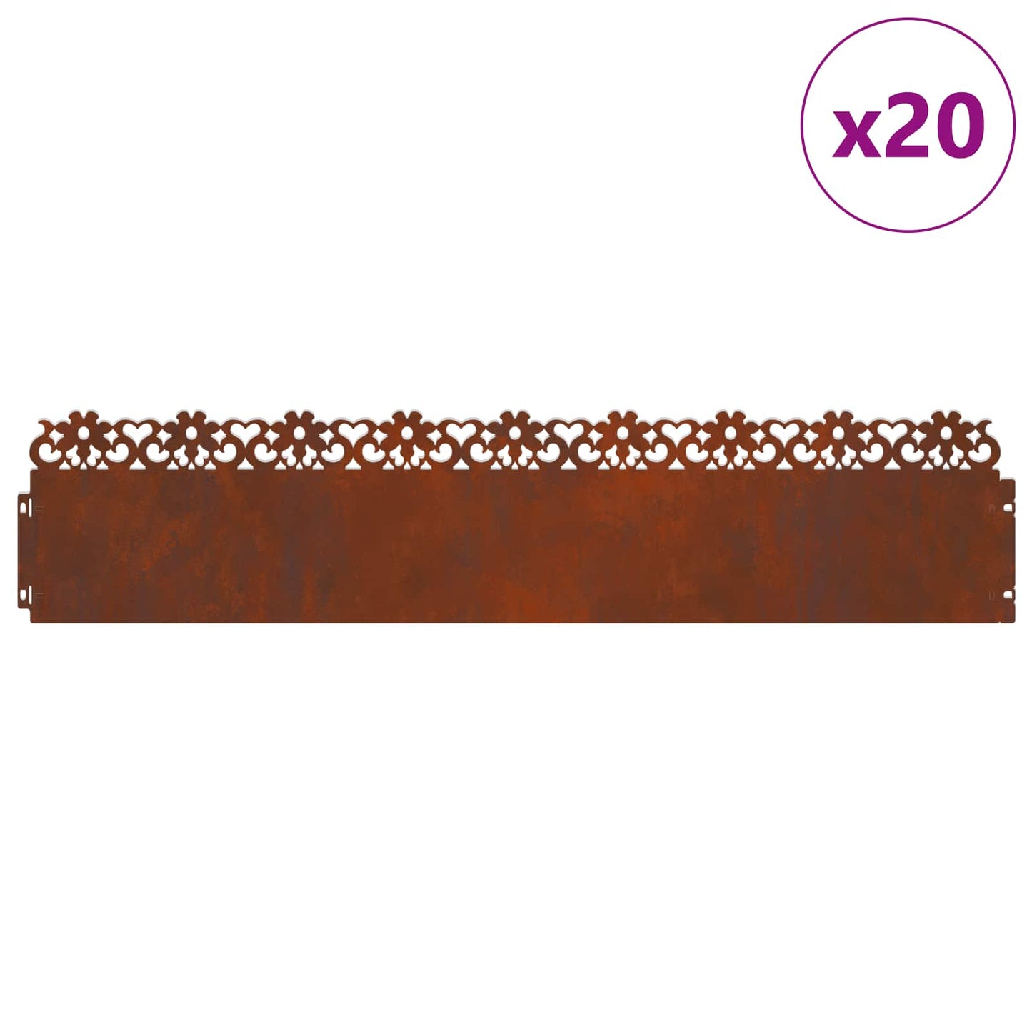 Gazonranden 20 pcs Roestig 103 x 0,05 x 22 cm Cortenstaal is nu te koop bij PeponiXL, paradijselijk wonen!