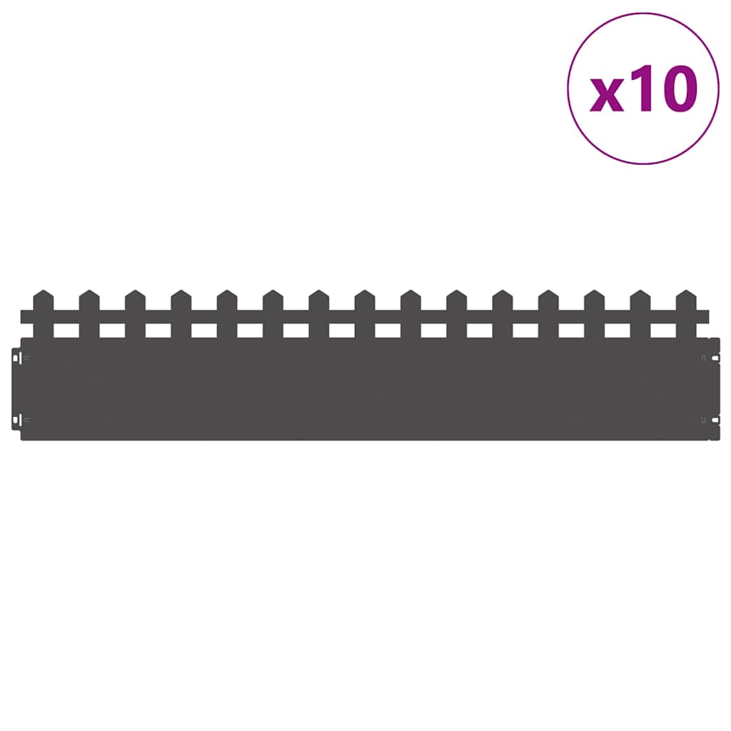 Gazonranden 10 pcs Zwart 103 x 0,05 x 22 cm Staal is nu te koop bij PeponiXL, paradijselijk wonen!
