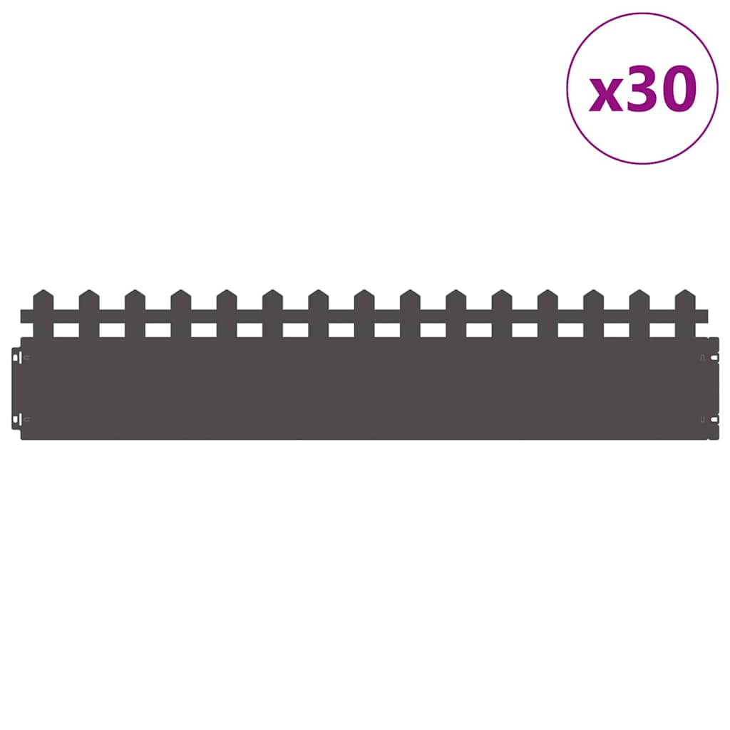 Gazonranden 30 pcs Zwart 103 x 0,05 x 22 cm Staal is nu te koop bij PeponiXL, paradijselijk wonen!