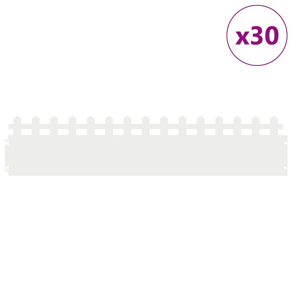 Gazonranden 30 pcs Wit 103 x 0,05 x 22 cm Staal is nu te koop bij PeponiXL, paradijselijk wonen!