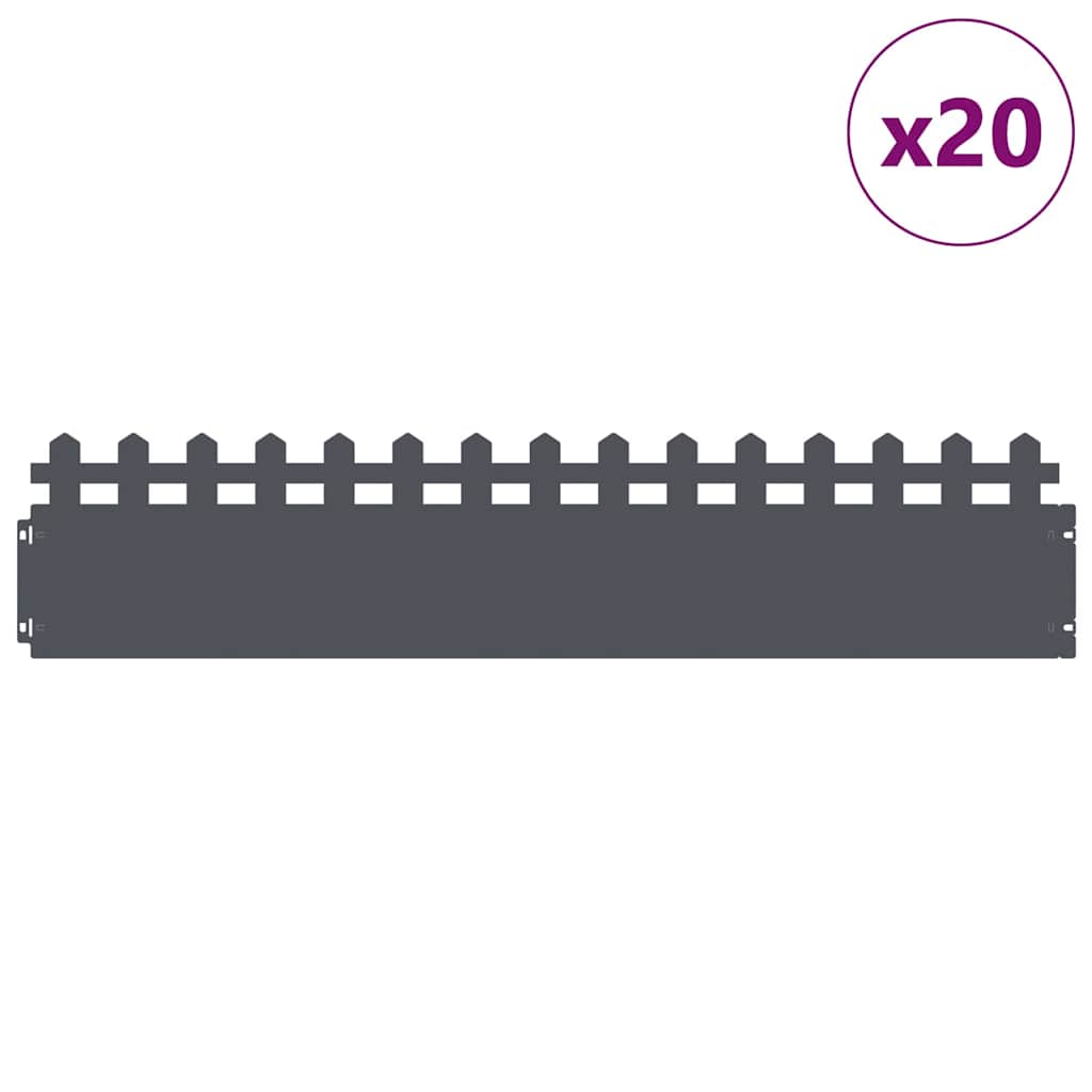 Gazonranden 20 pcs Antraciet 103 x 0,05 x 22 cm Staal is nu te koop bij PeponiXL, paradijselijk wonen!