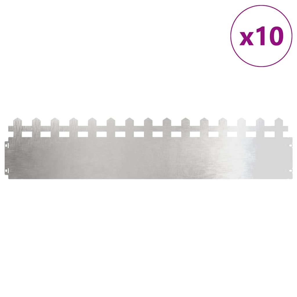 Gazonranden 10 pcs Zilver 103 x 0,05 x 22 cm Roestvrij staal is nu te koop bij PeponiXL, paradijselijk wonen!