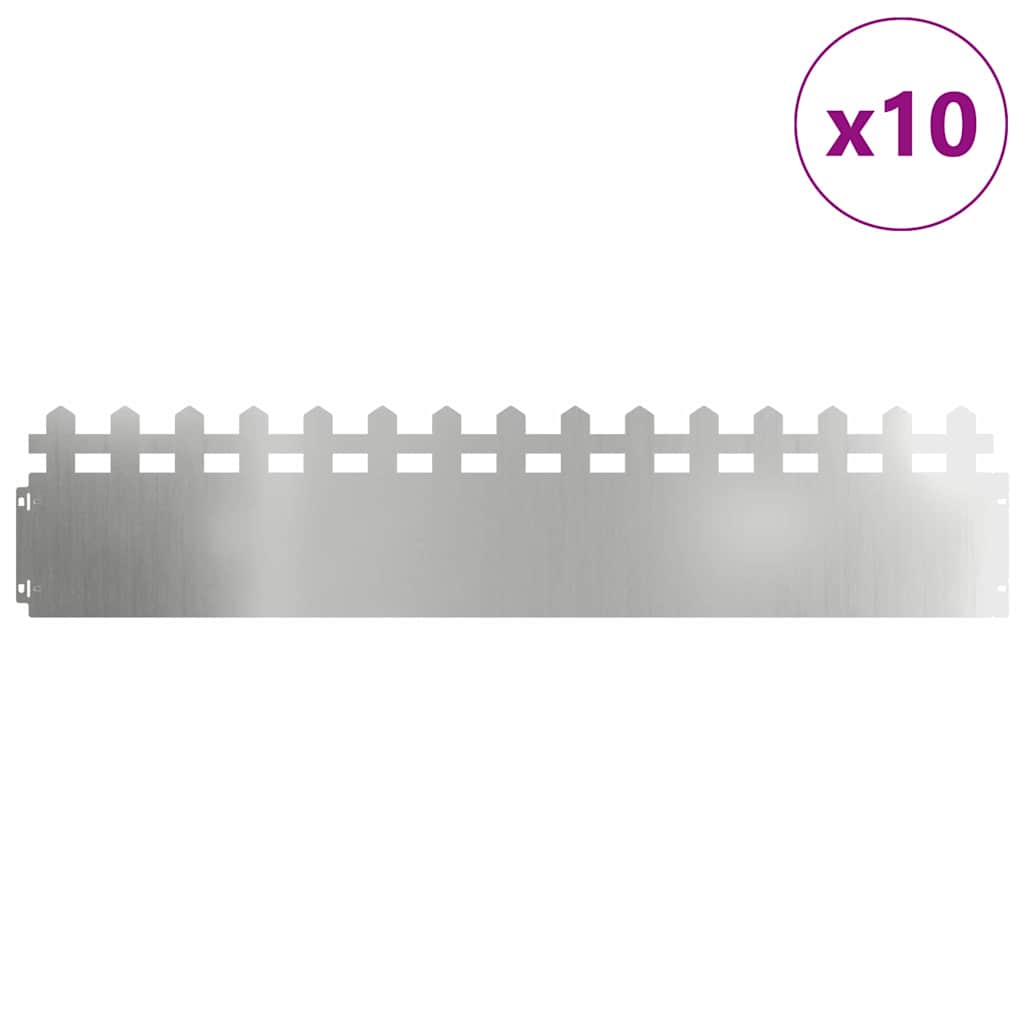 Gazonranden 10 pcs Zilver 103 x 0,05 x 22 cm is nu te koop bij PeponiXL, paradijselijk wonen!