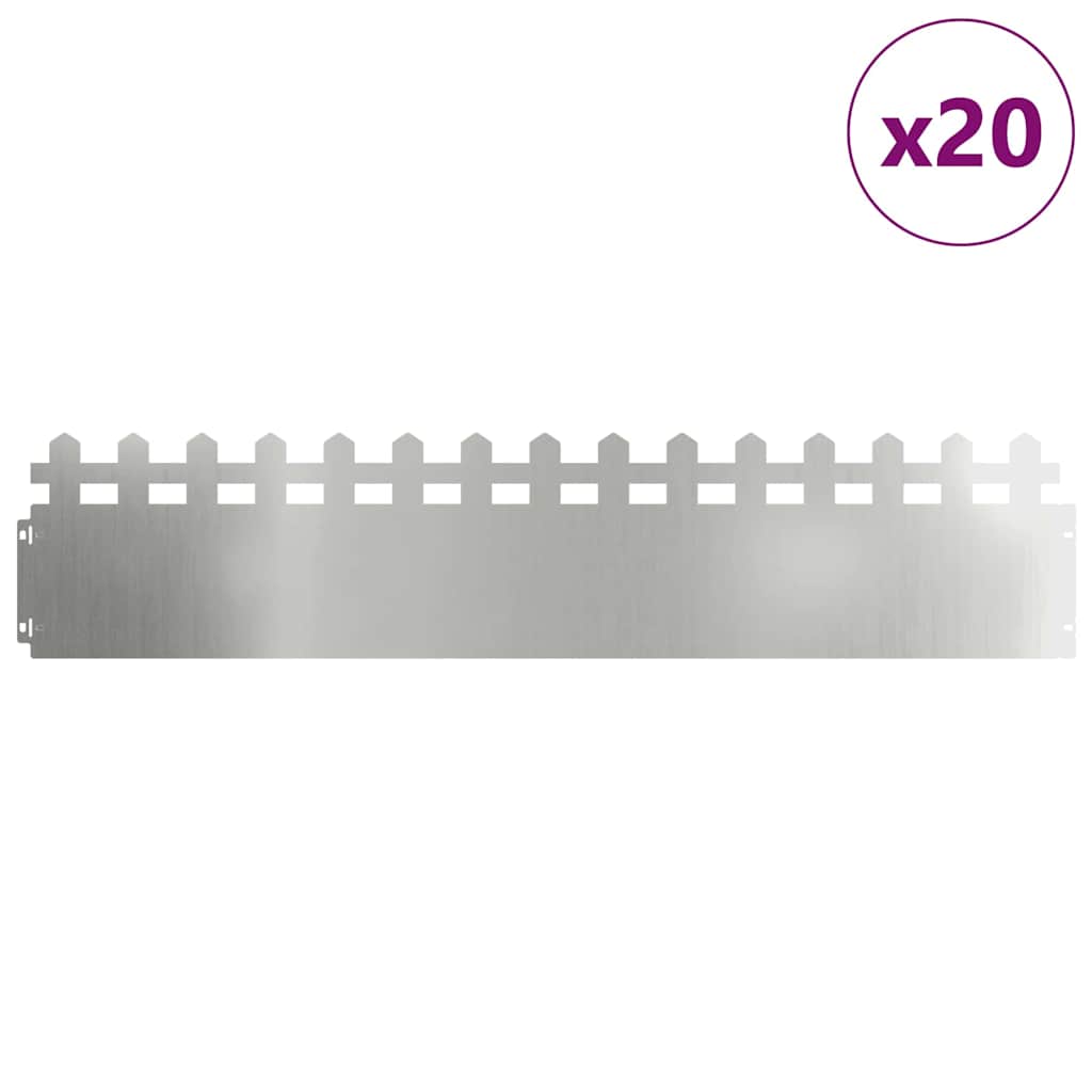 Gazonranden 20 pcs Zilver 103 x 0,05 x 22 cm is nu te koop bij PeponiXL, paradijselijk wonen!