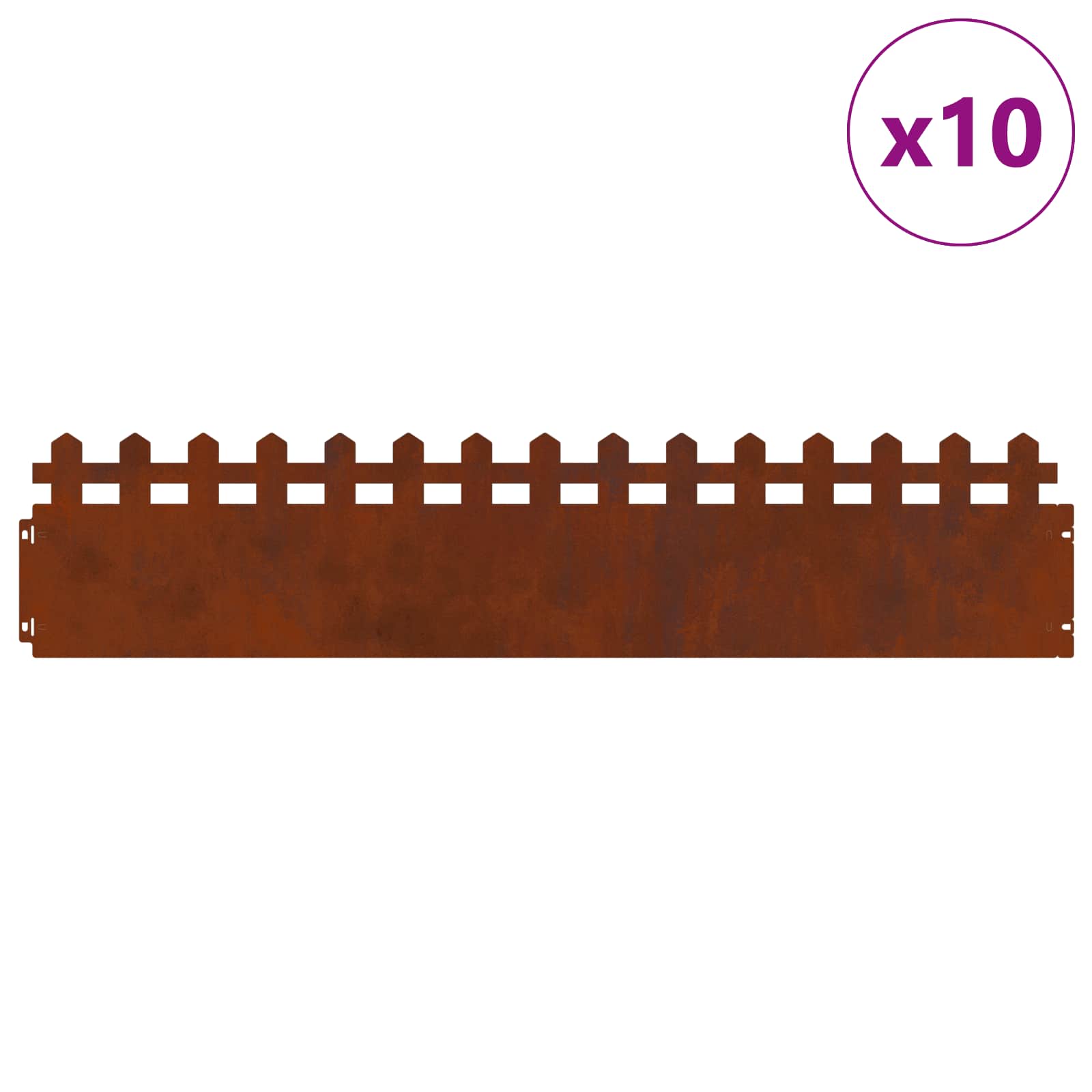 Gazonranden 10 pcs Roestig 103 x 0,05 x 22 cm Cortenstaal is nu te koop bij PeponiXL, paradijselijk wonen!