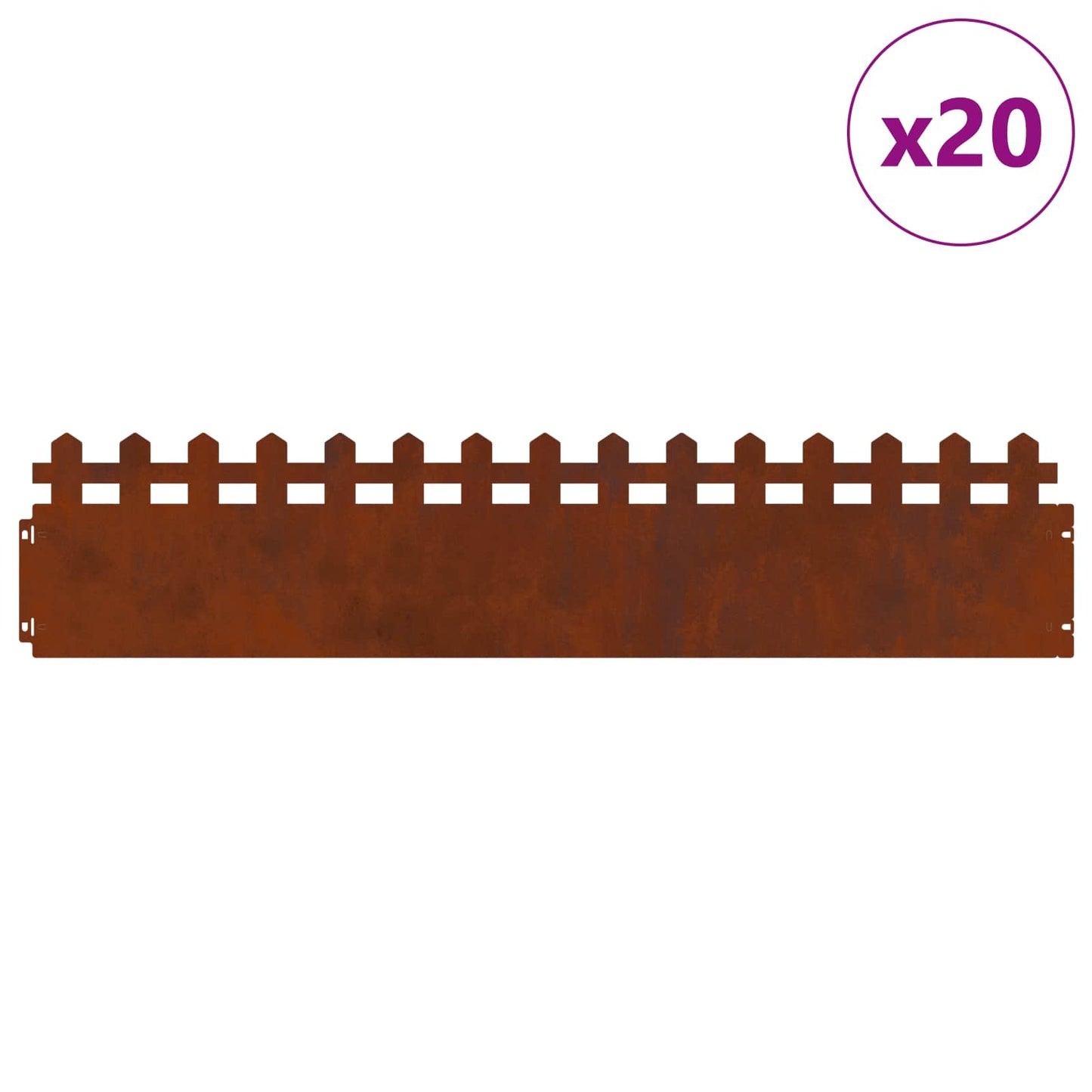Gazonranden 20 pcs Roestig 103 x 0,05 x 22 cm Cortenstaal is nu te koop bij PeponiXL, paradijselijk wonen!
