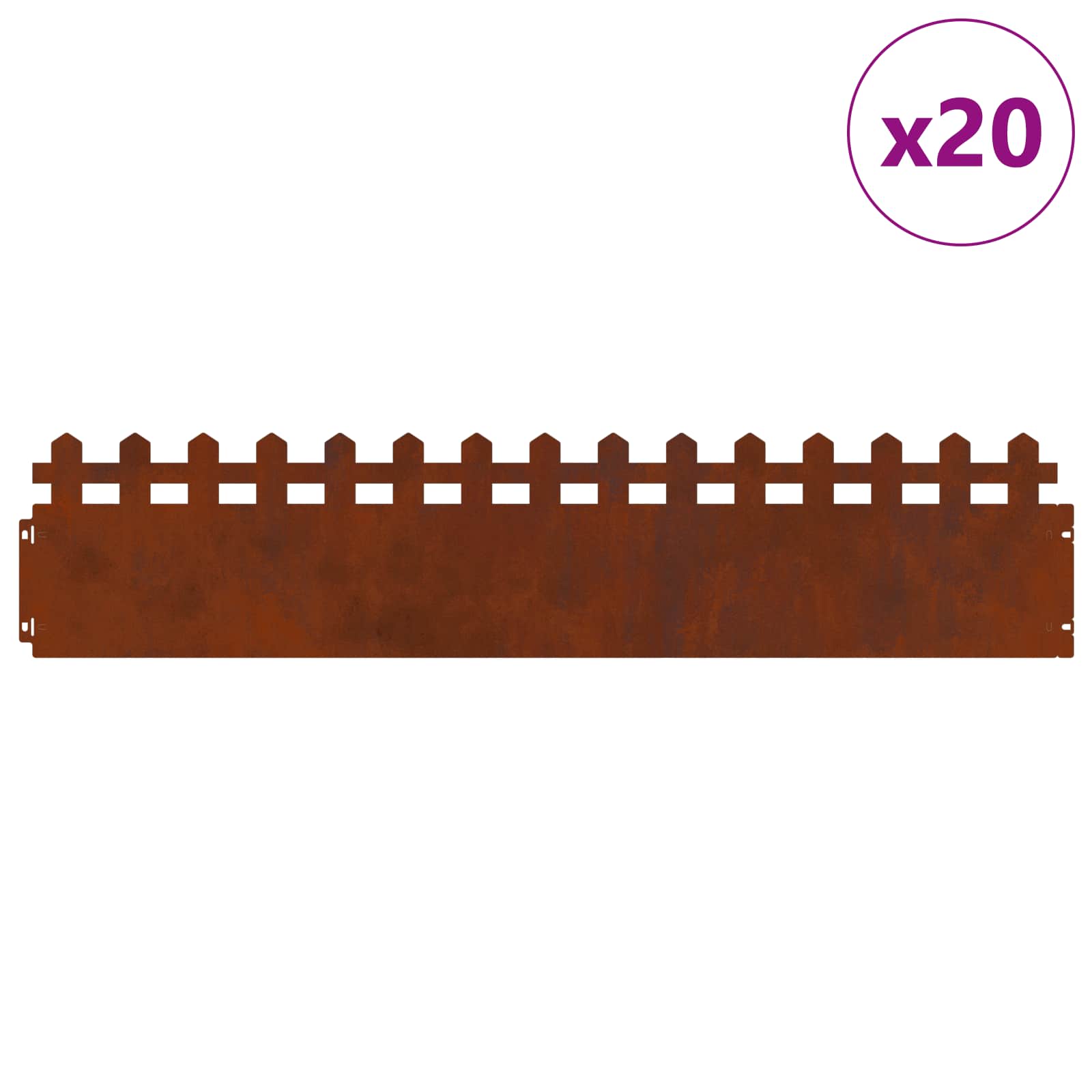 Gazonranden 20 pcs Roestig 103 x 0,05 x 22 cm Cortenstaal is nu te koop bij PeponiXL, paradijselijk wonen!