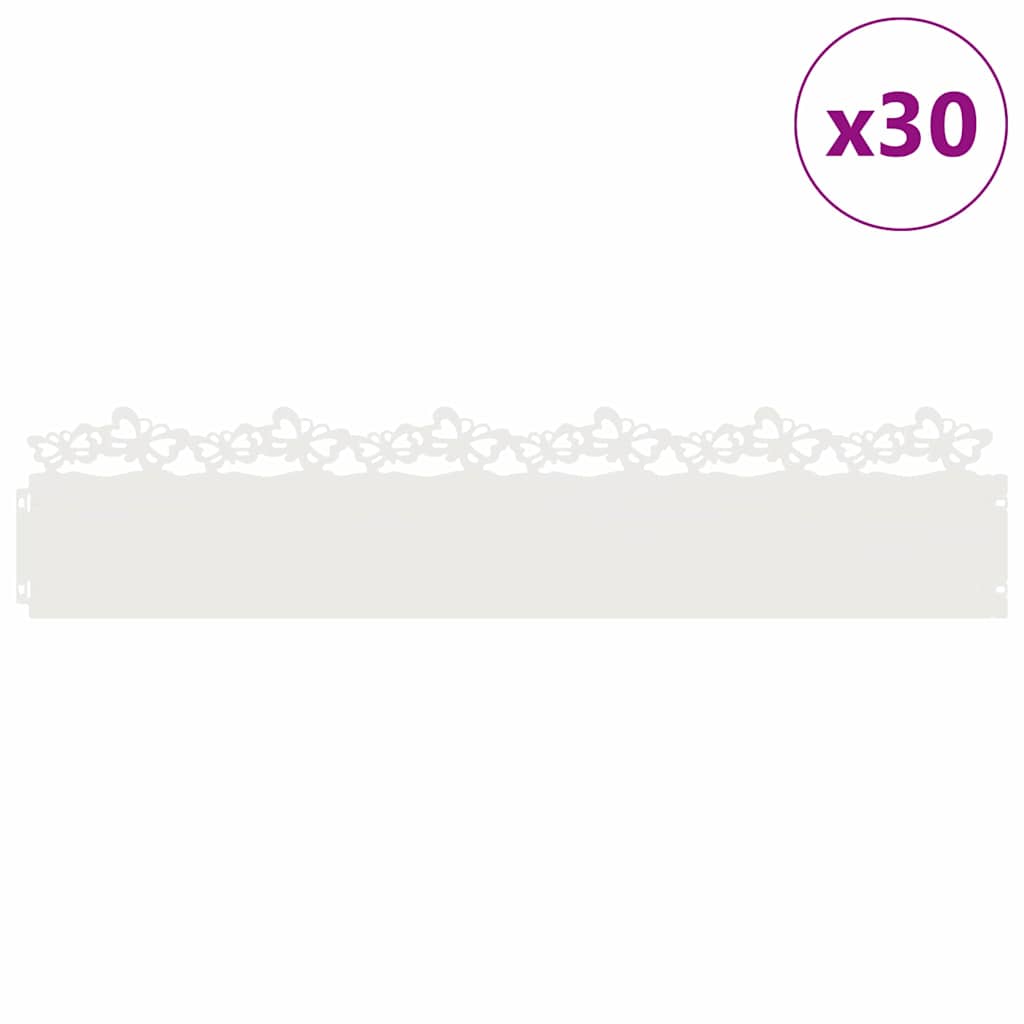 Gazonranden 30 pcs Wit 103 x 0,05 x 22 cm Staal is nu te koop bij PeponiXL, paradijselijk wonen!